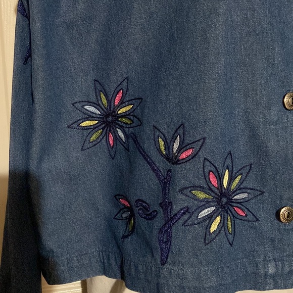 Vintage Studio Works Plus Size Embroidered Denim Jacket Size XL - Picture 3 of 9